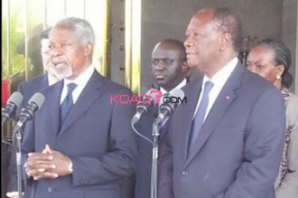 Côte dÂ’Ivoire : Aucun mot sur la CPI, Ouattara et Annan s'en tiennent au protocole